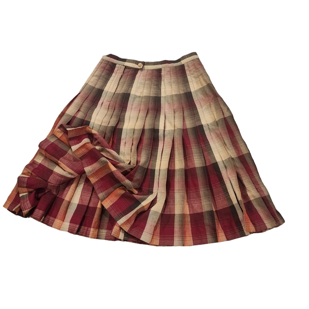 Pendleton pleated REVERSIBLE plaid skirt - virgin wool - size 8